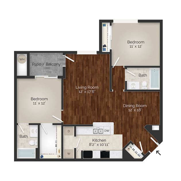 Coventry Two Bedroom Floor Plan