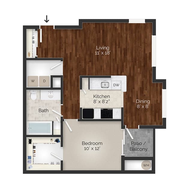 Brighton One Bedroom Floorplan